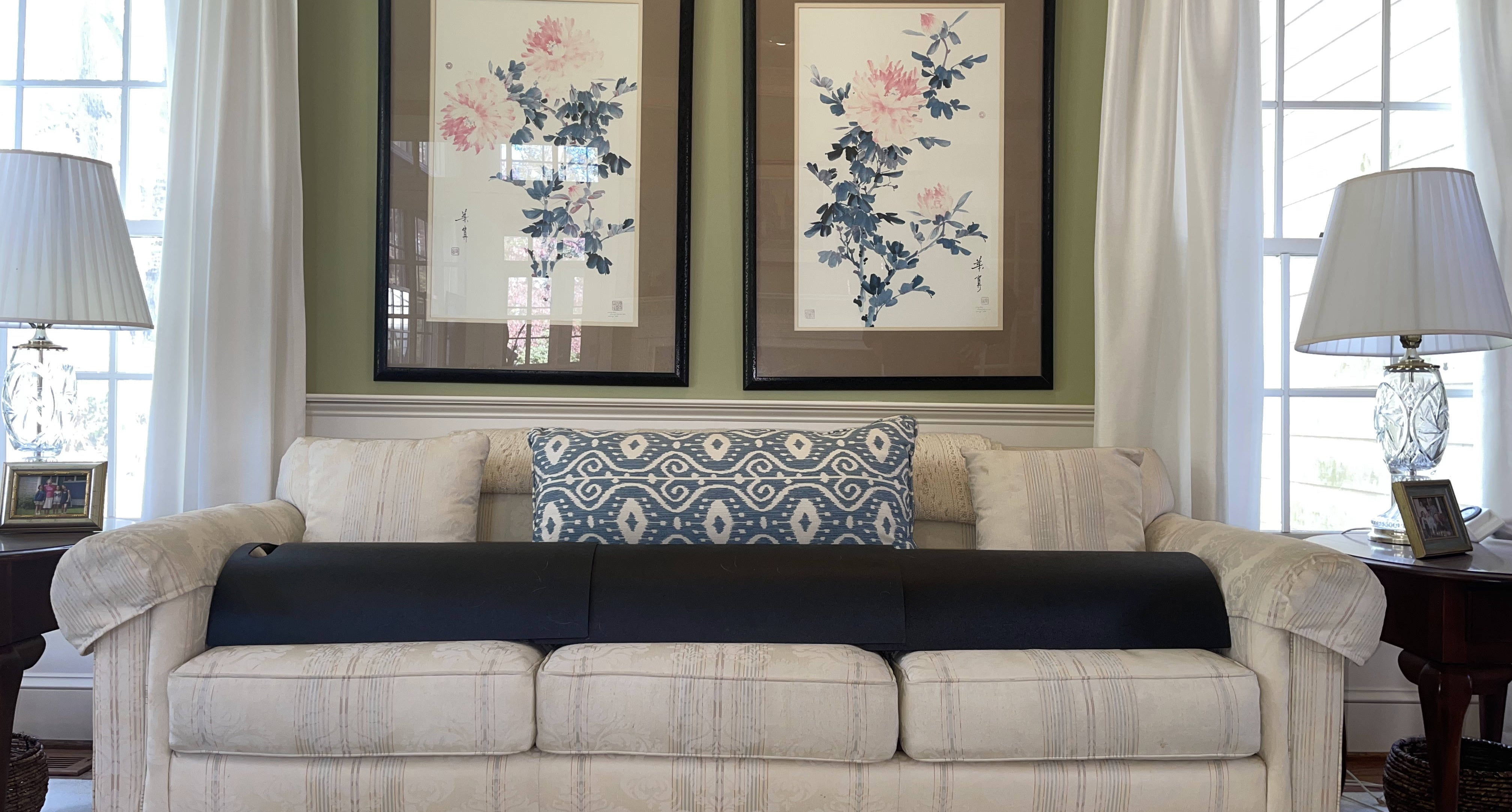 3 DoggOffIt base units on a sofa